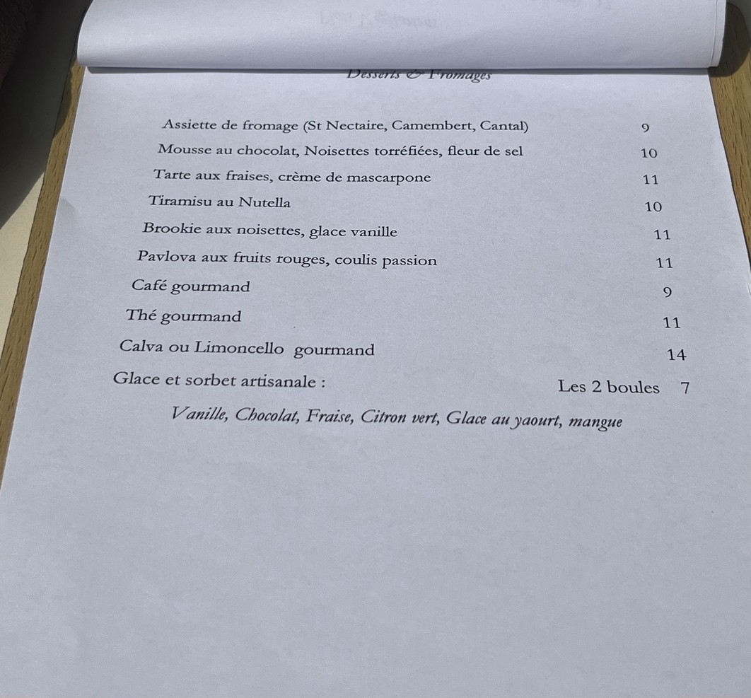 The Three Boys menu 3