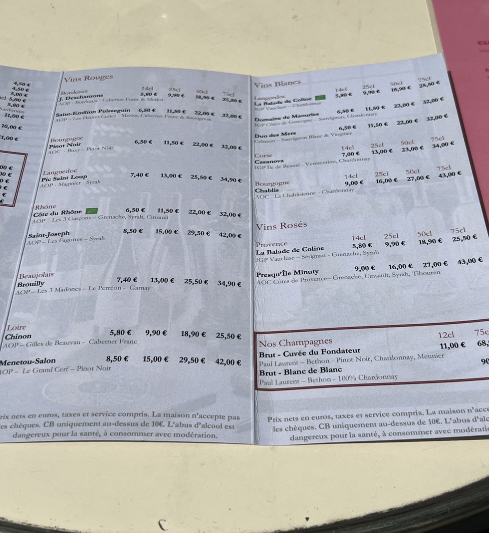 The Three Boys menu 6