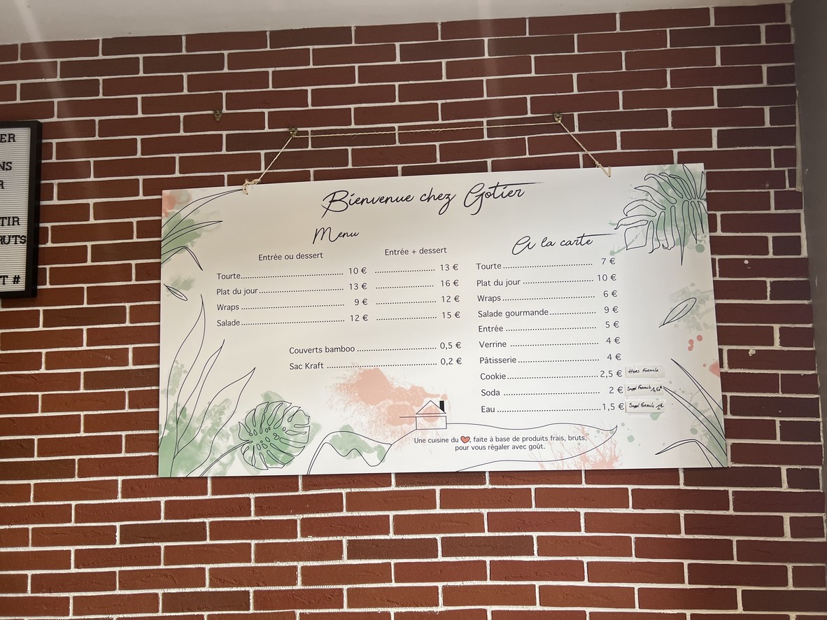 Chez Gotier menu 1