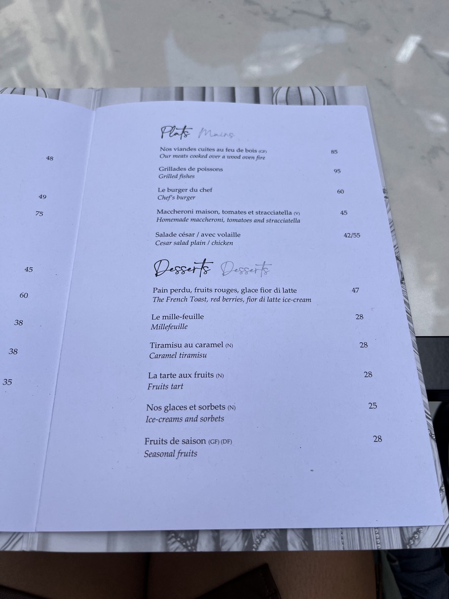 La Galerie menu 3