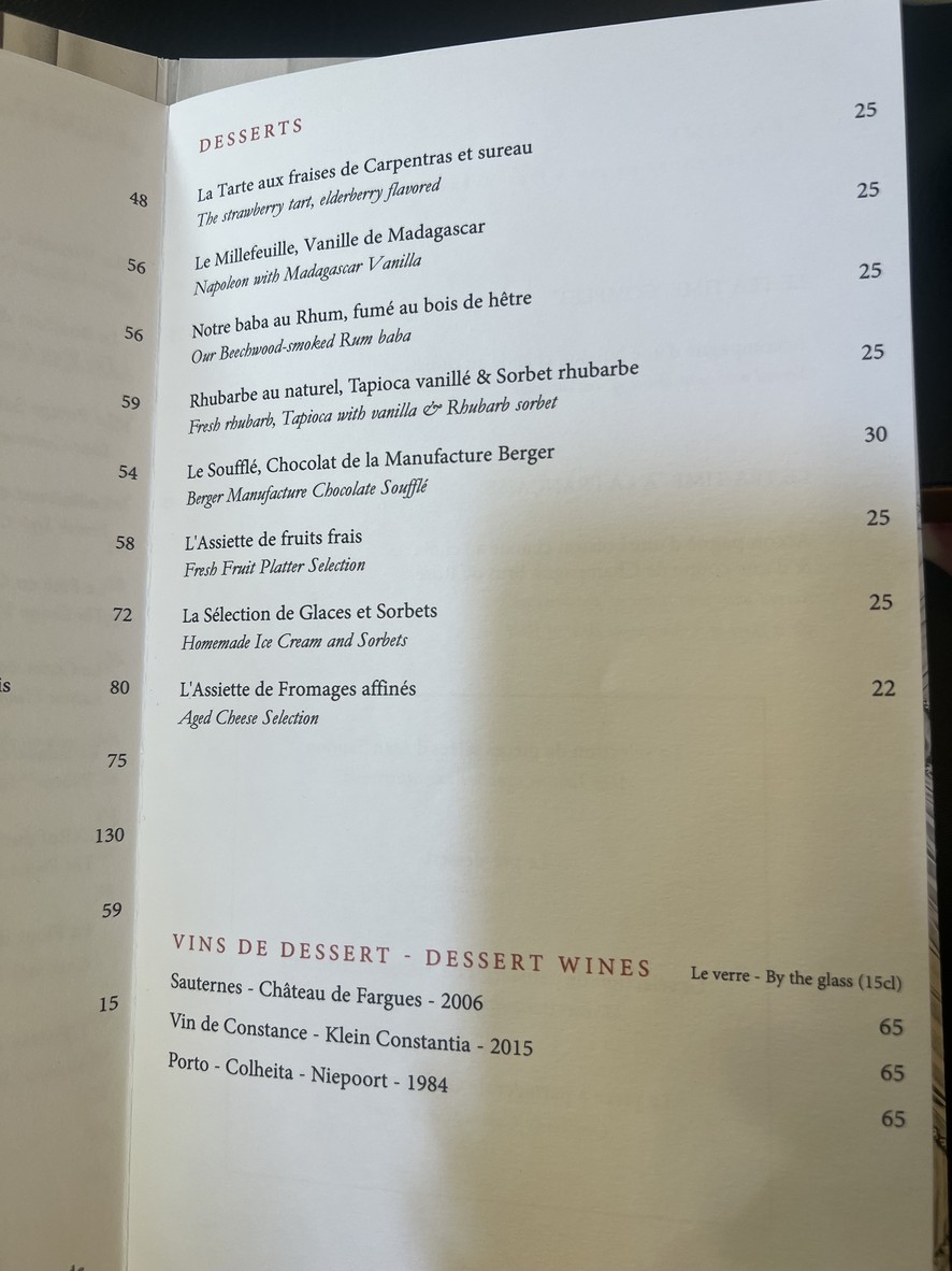 La Galerie menu 4