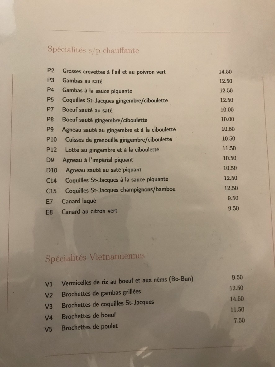 L'Arequier menu 1