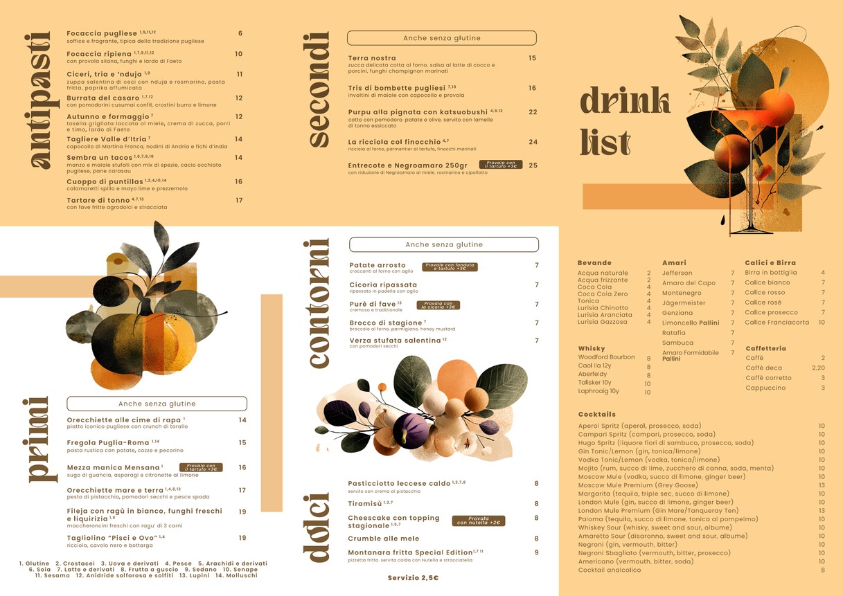 MENSANA Masseria Urbana menu 1