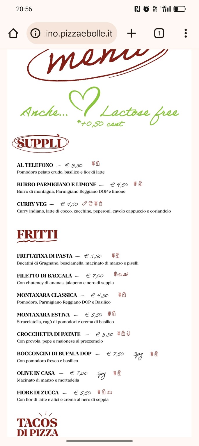 Pizza & Bolle – La Romana menu 2