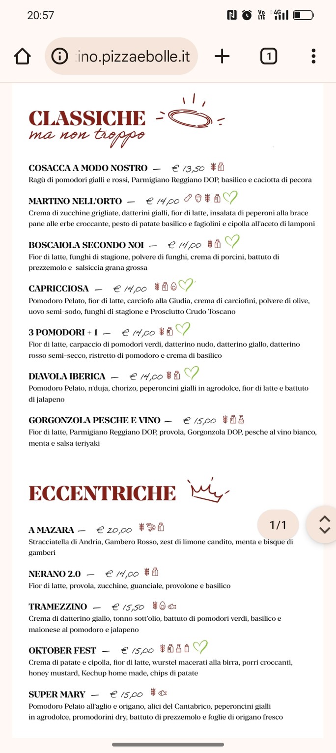 Pizza & Bolle – La Romana menu 3