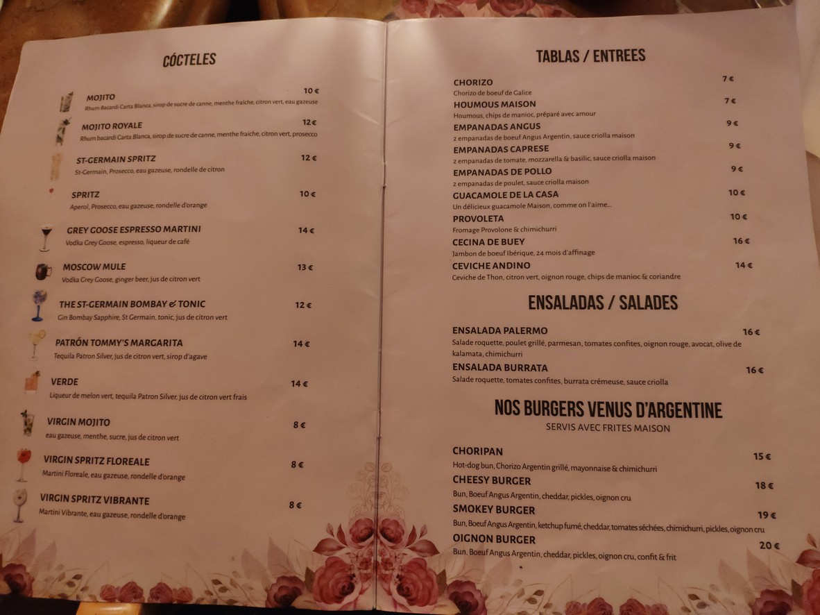 Ferona menu 1