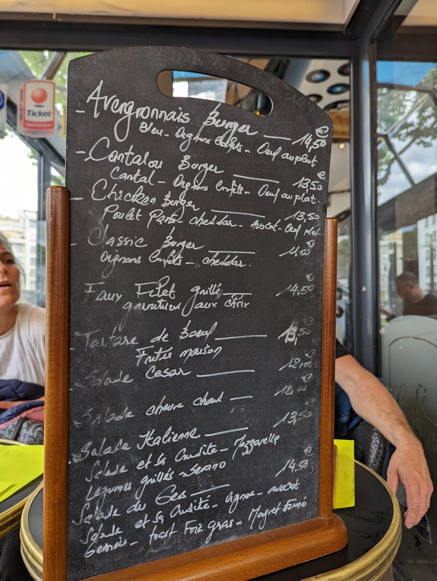 L'ETOILE EUROPEENNE menu 2