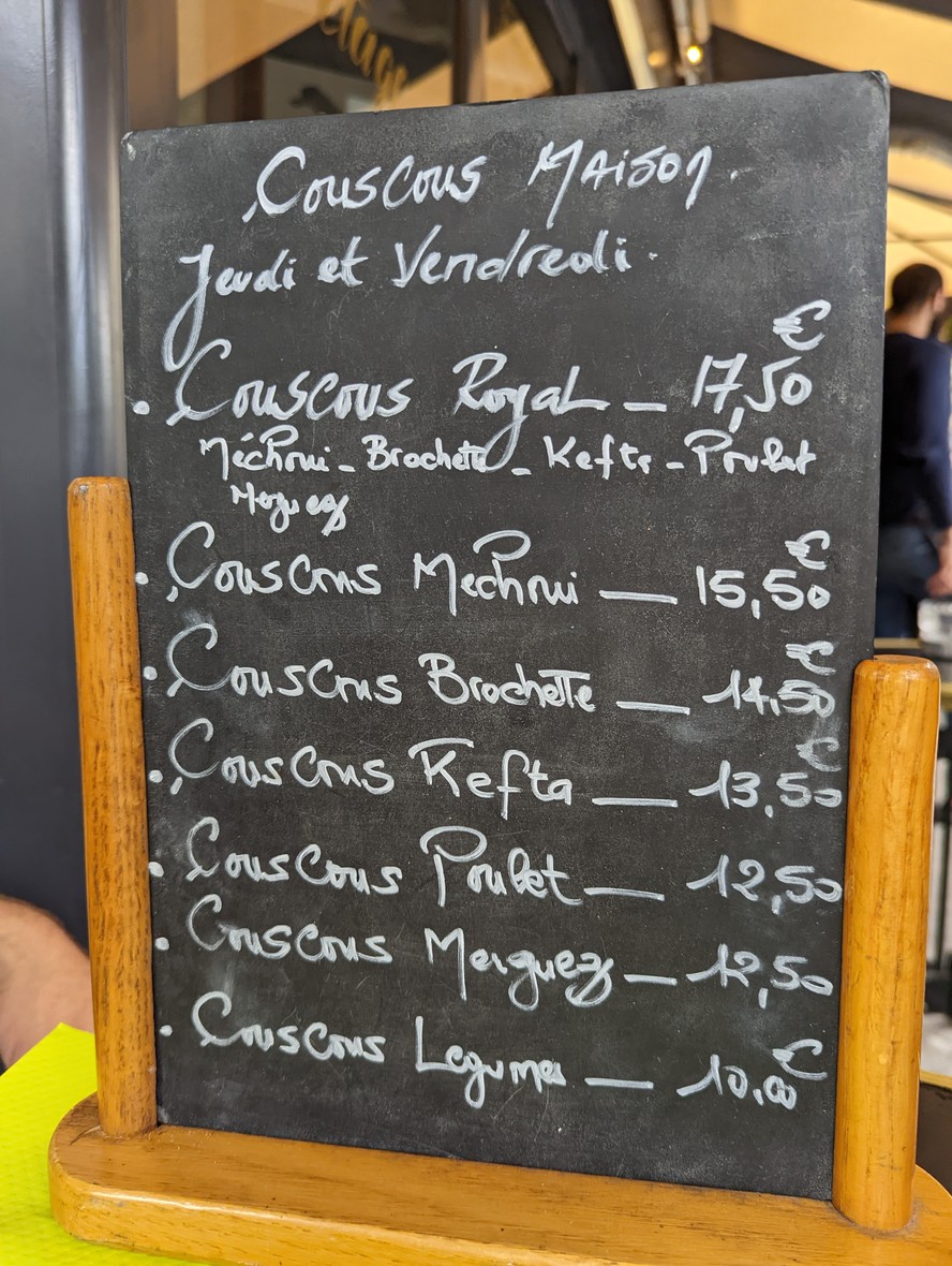 L'ETOILE EUROPEENNE menu 3