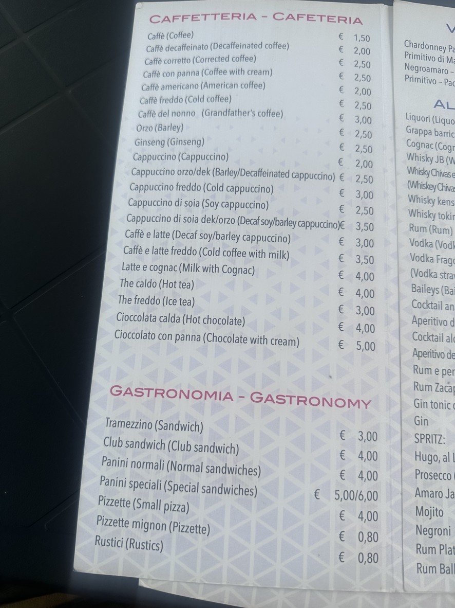 Caffè Italia menu 2