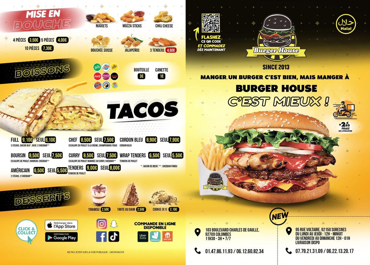 Burger house menu 1