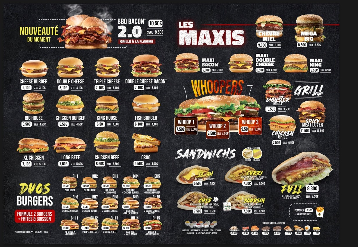 Burger house menu 2