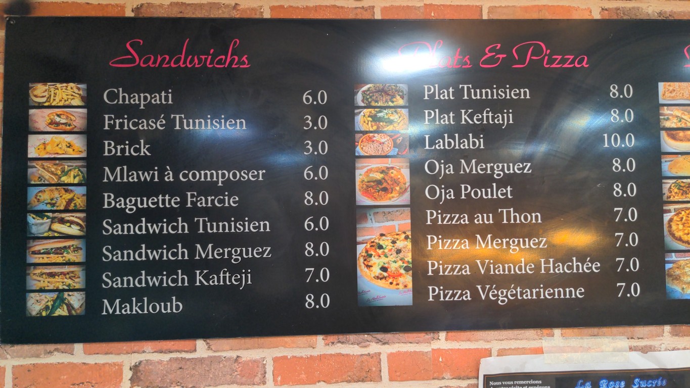 Sweet Rose menu 1