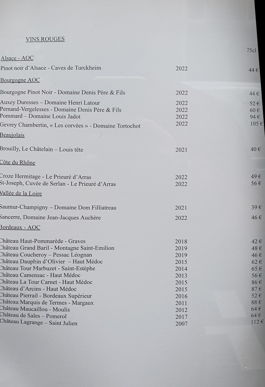 La Maison du Jardin menu 2
