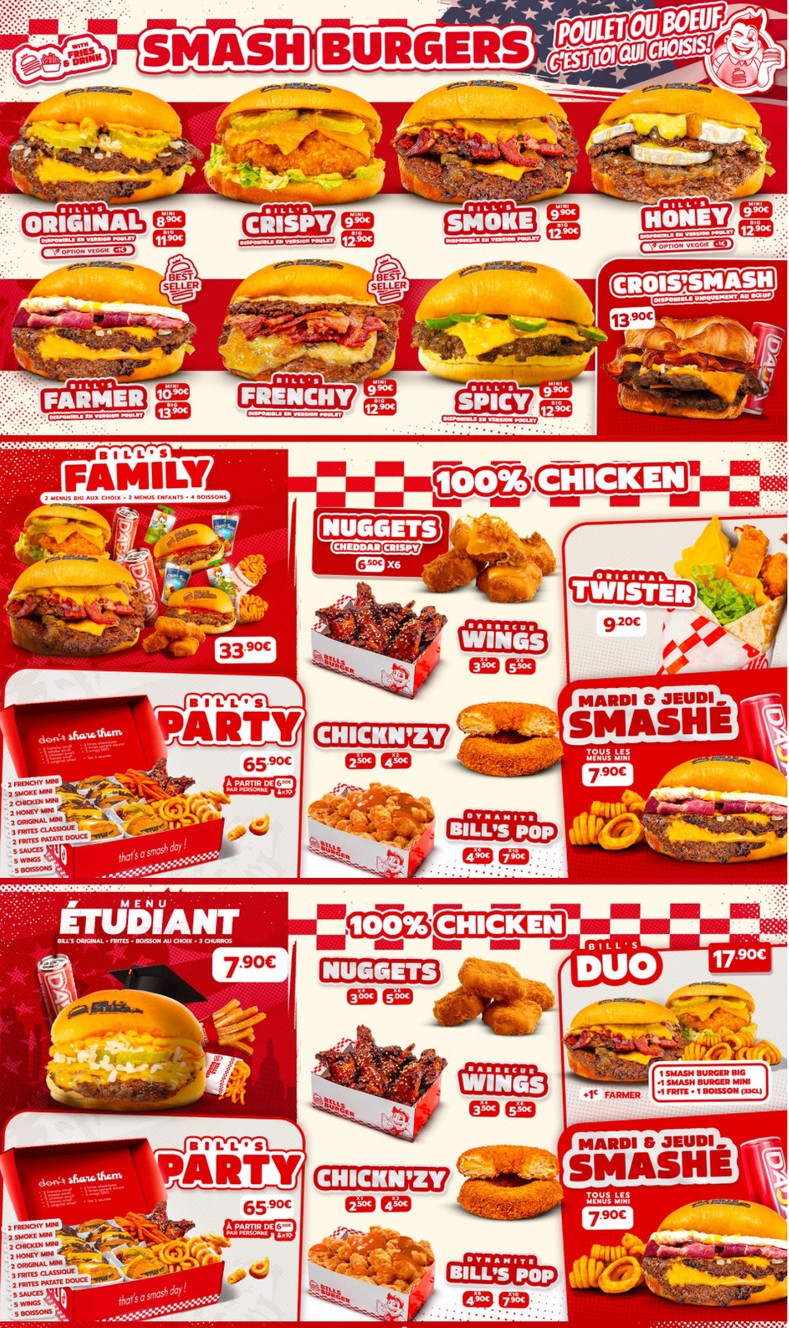 Bill’s Burger - Boulogne Billancourt menu 1