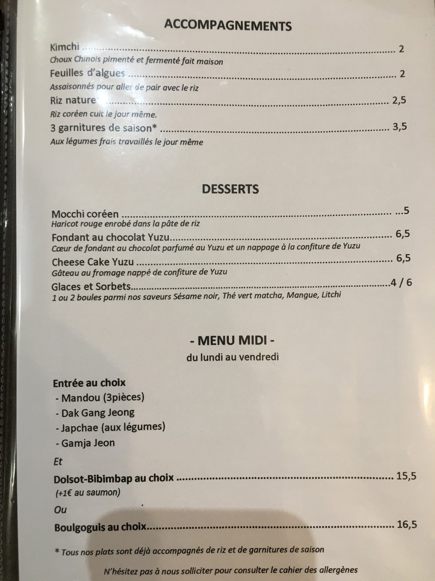 Sésamo y Sal menu 3