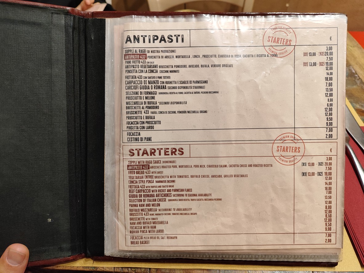 433 menu 1