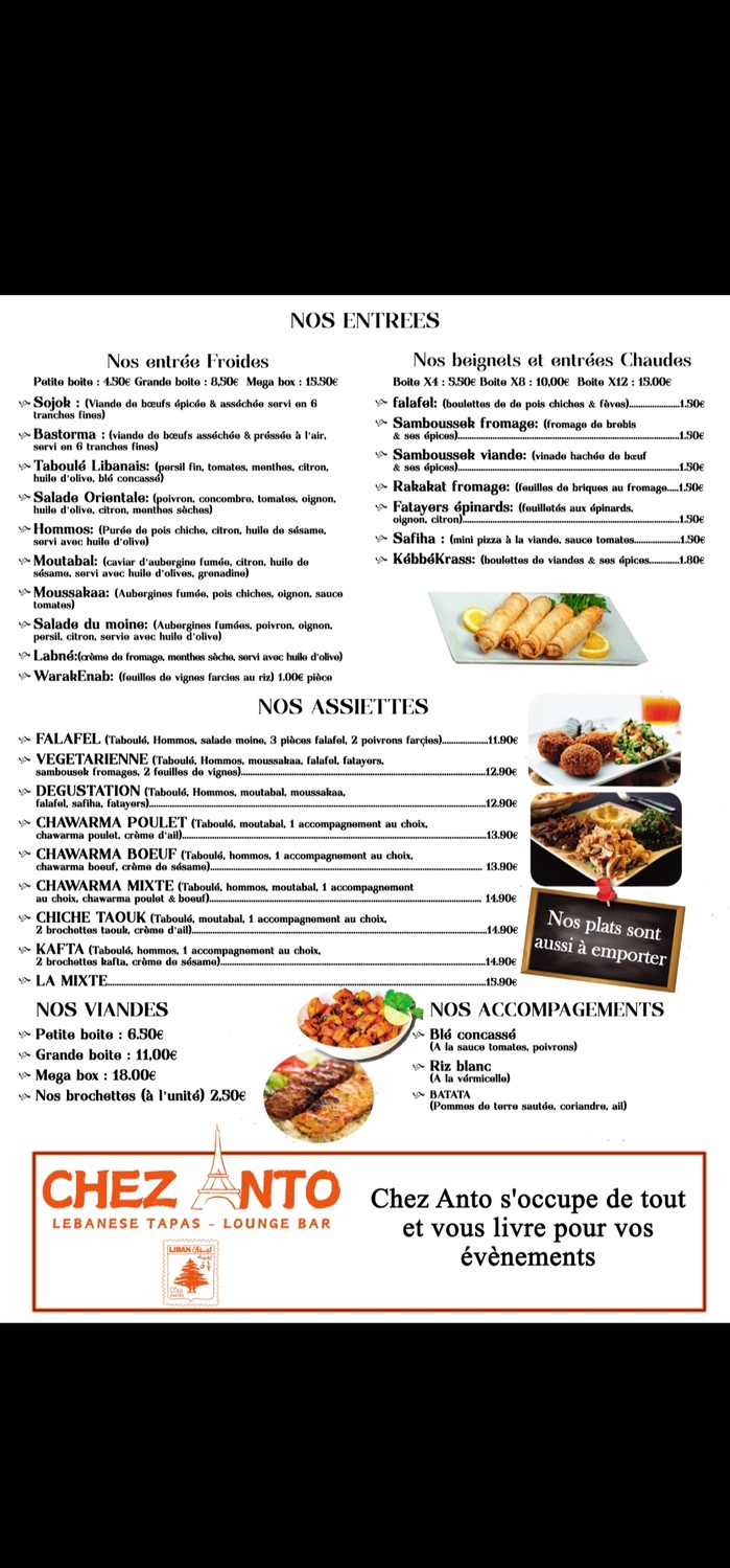 Chez Anto menu 1