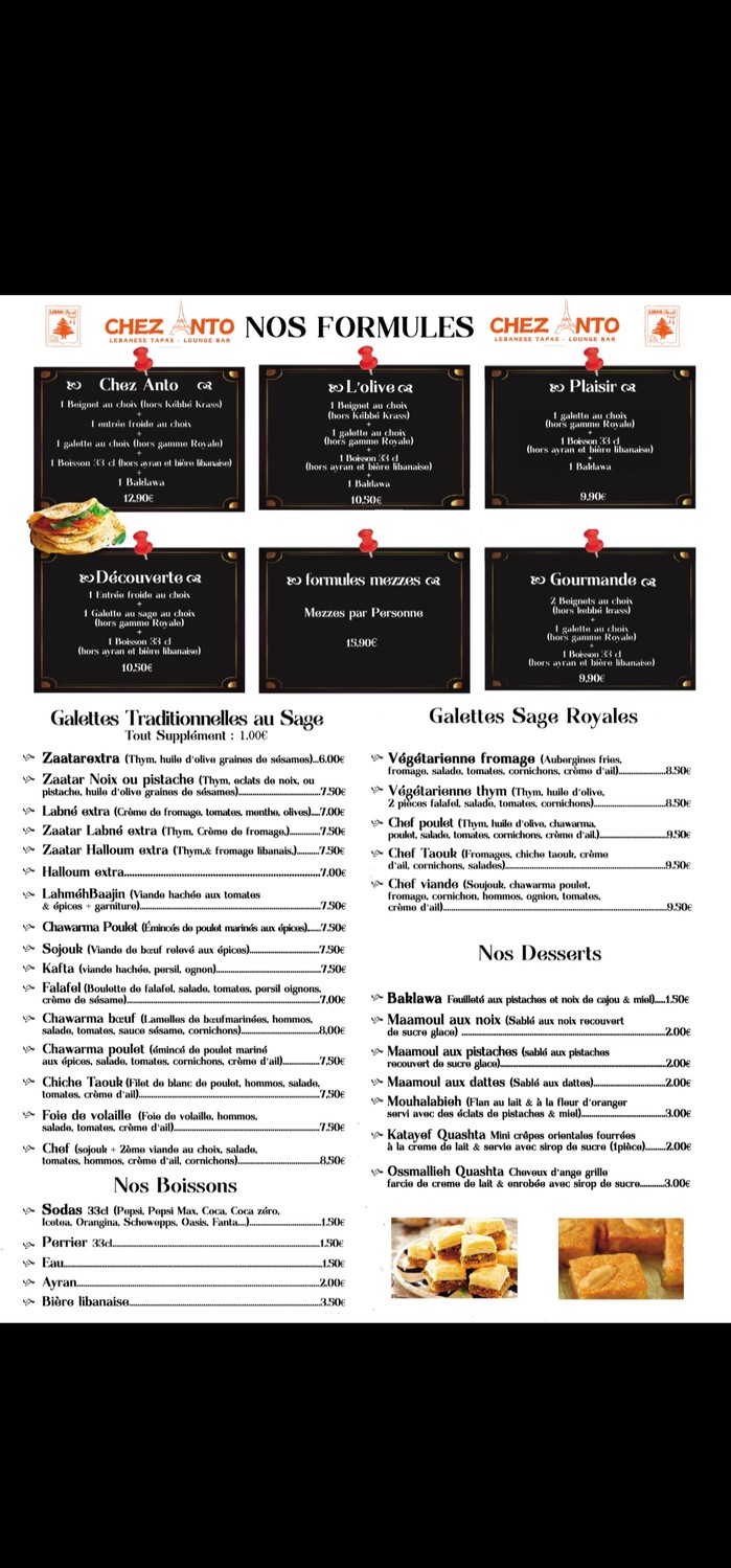 Chez Anto menu 2