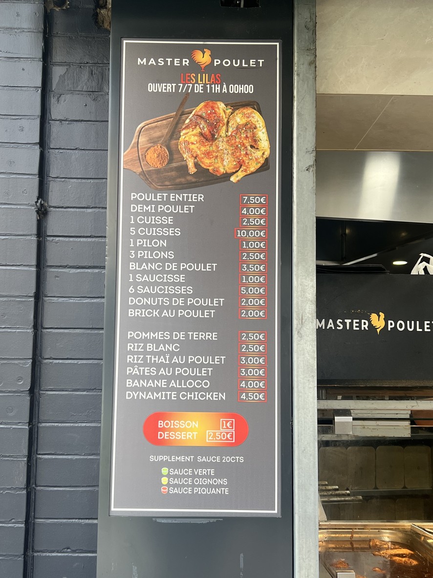 MASTER POULET - Les Lilas menu 1