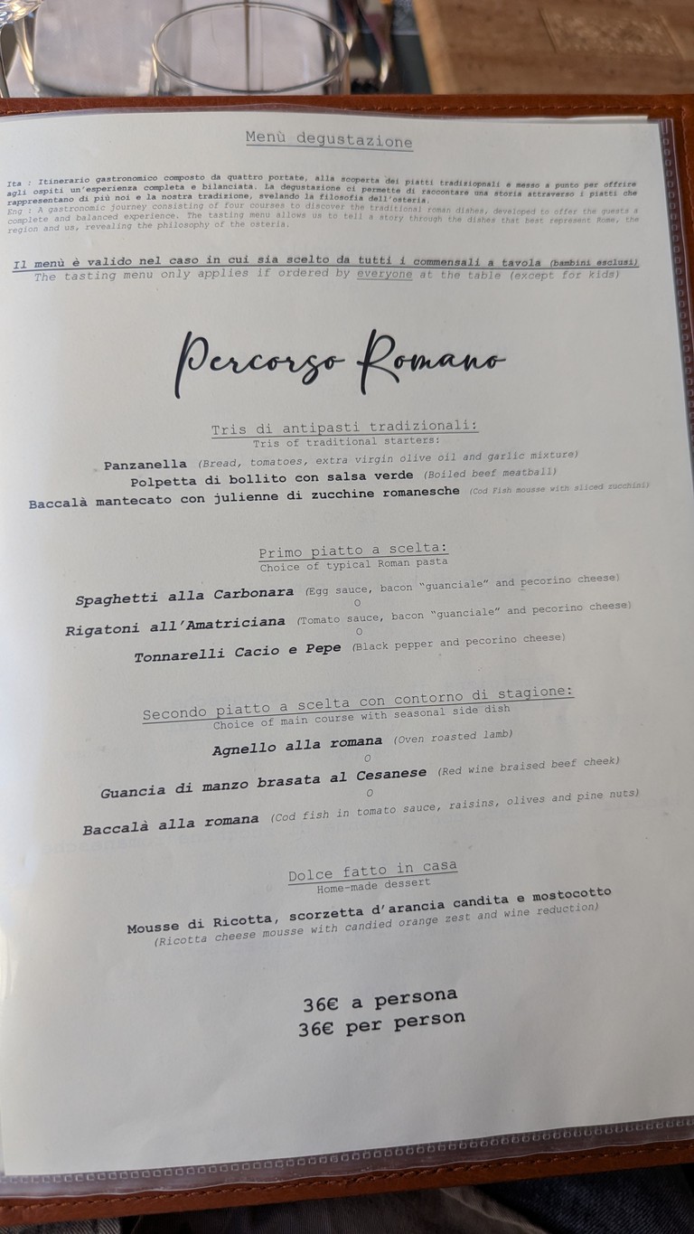 Hosteria Grappolo d'oro menu 1