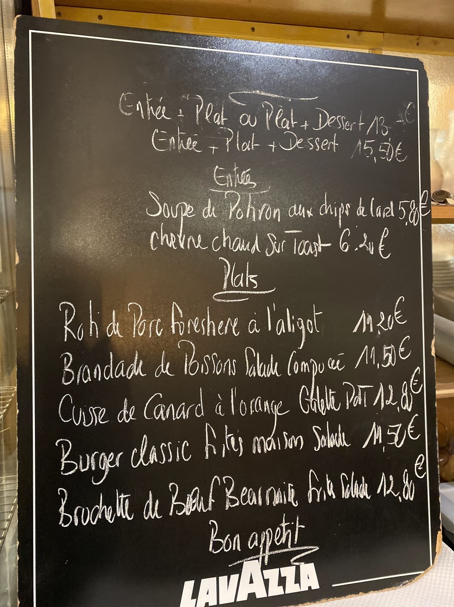 Bistrot du Canal menu 1