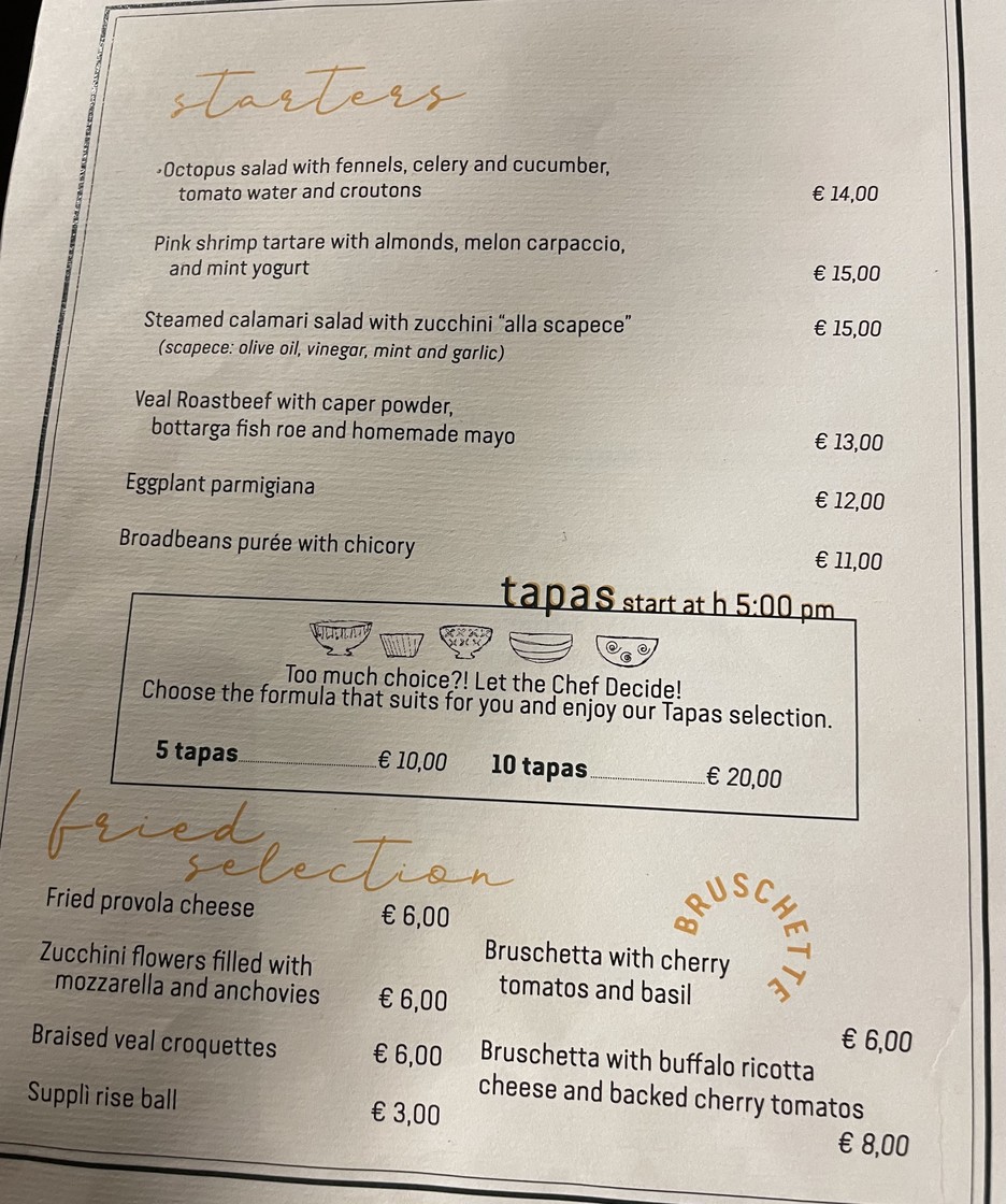 Cresci menu 1
