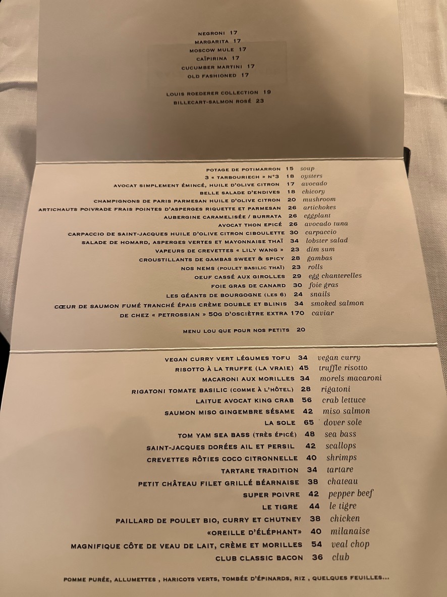 Café de l'Esplanade menu 1