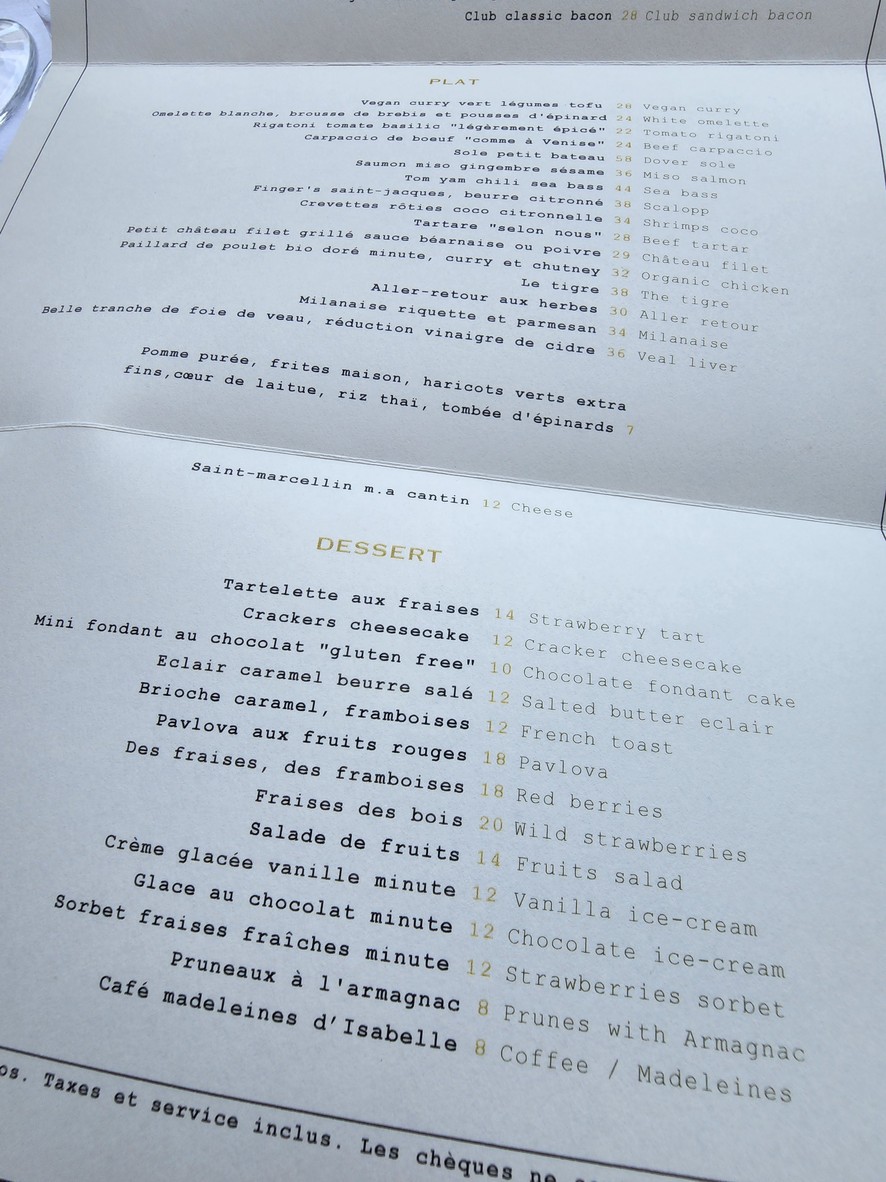 Café de l'Esplanade menu 2