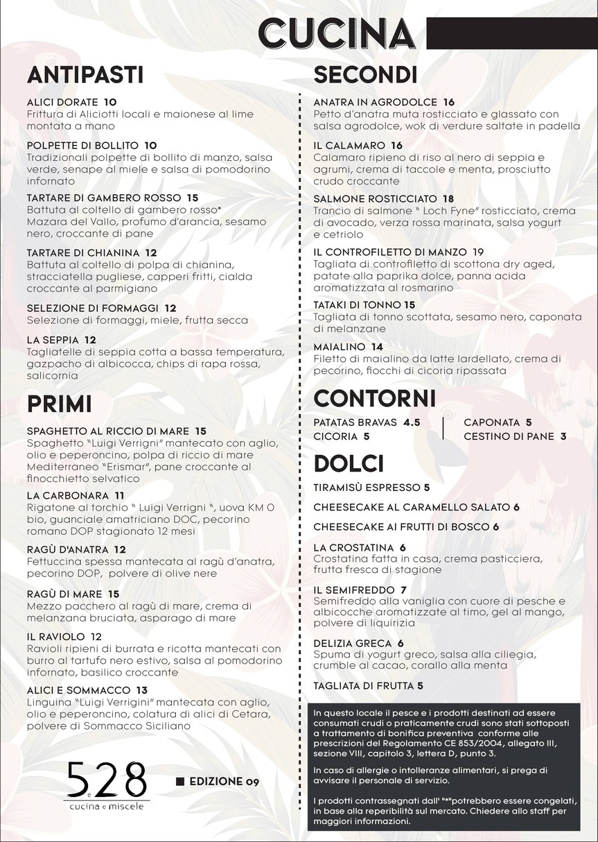 5e28 - cucina e miscele menu 1