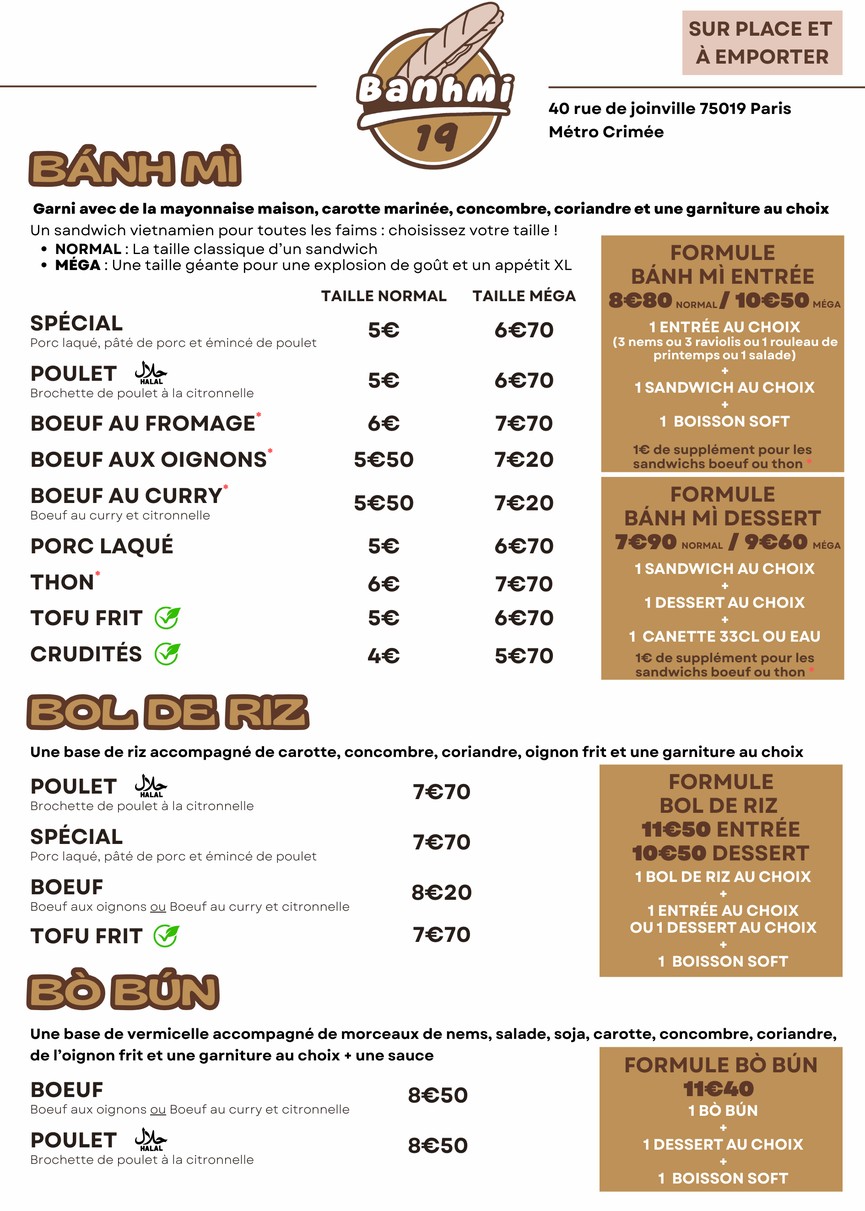 Banhmi 19 menu 1