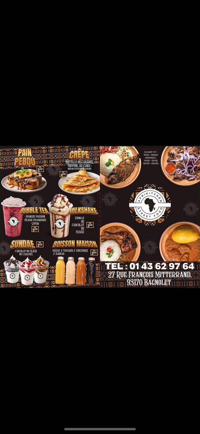Afrikitchen menu 1