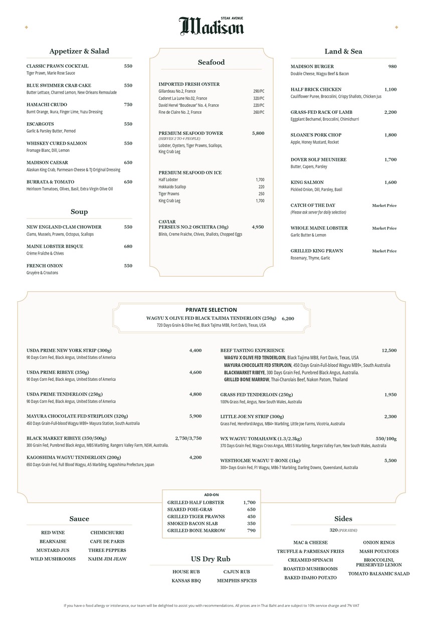 麦迪逊牛排大道 menu 2