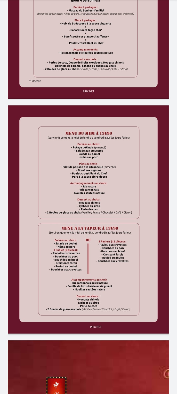 Soleil Levant menu 4