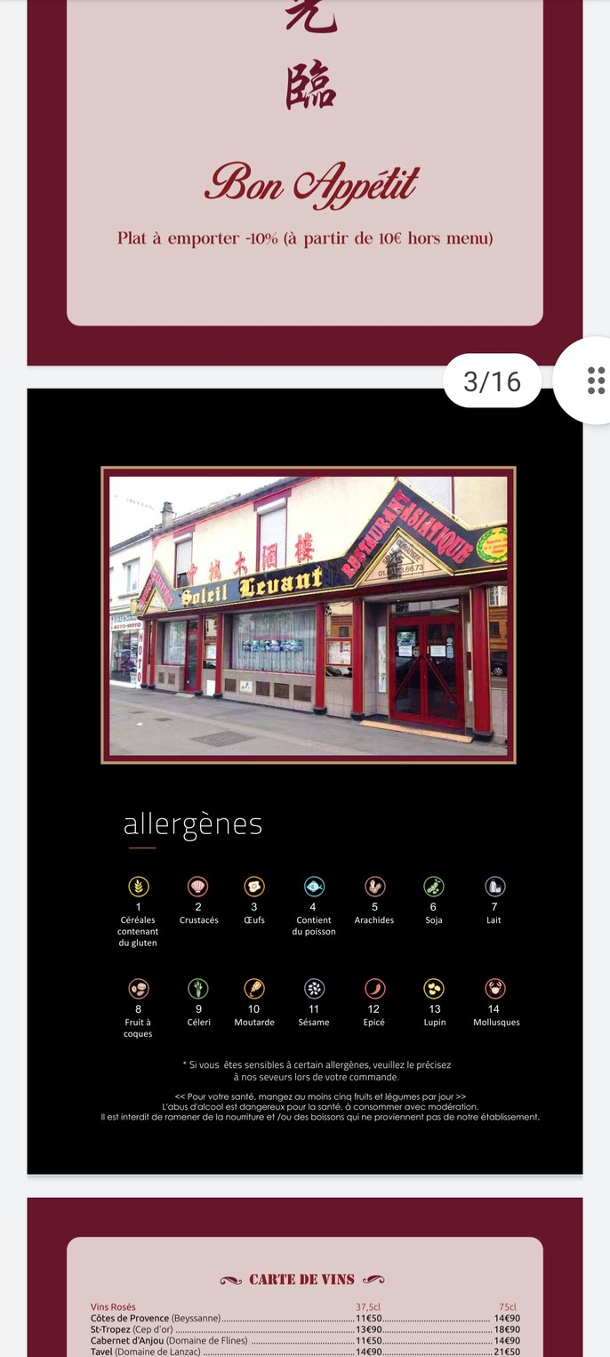 Soleil Levant menu 7