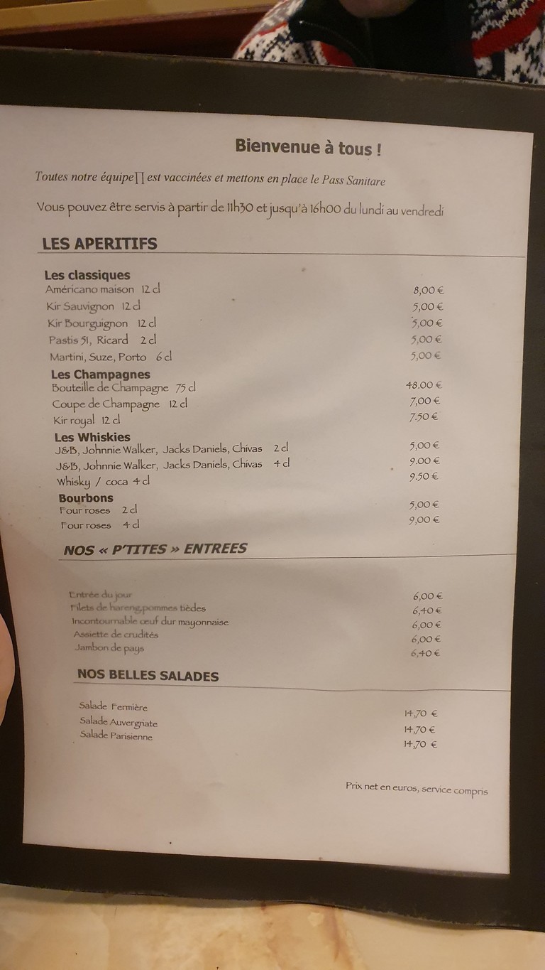 Brasserie Les Muses menu 1