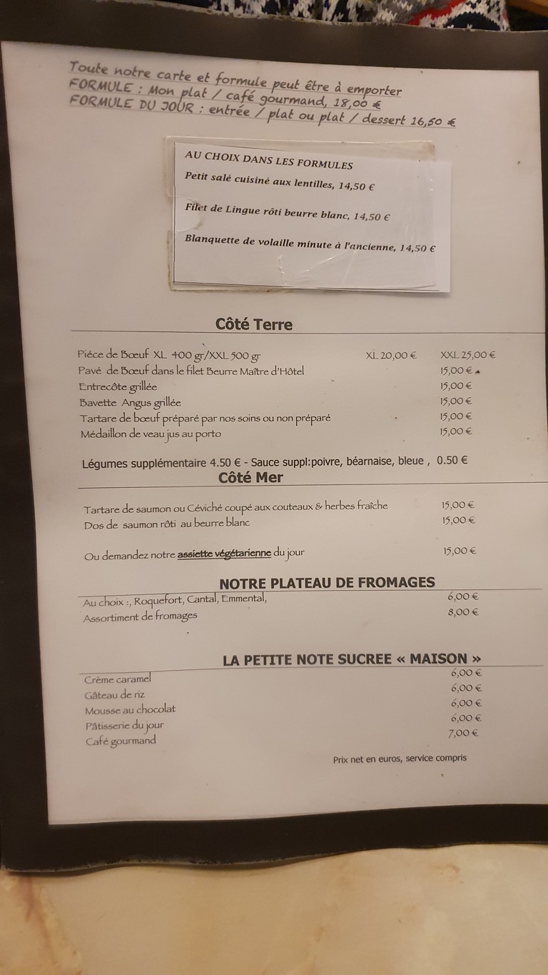 Brasserie Les Muses menu 2