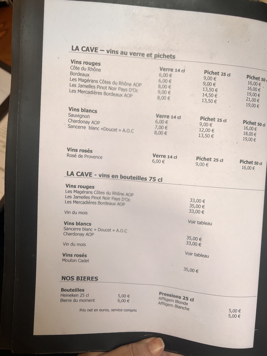 Brasserie Les Muses menu 3