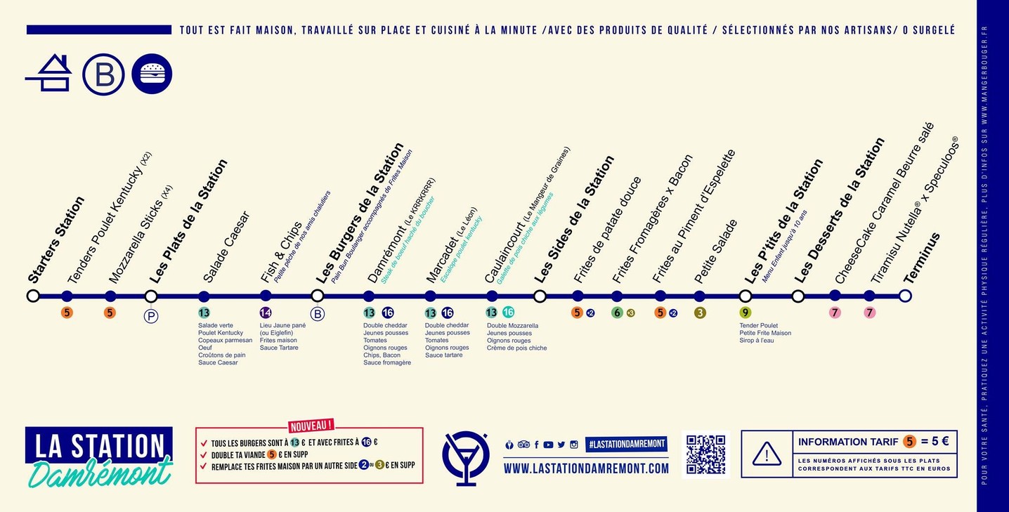 LA STATION DAMREMONT menu 2