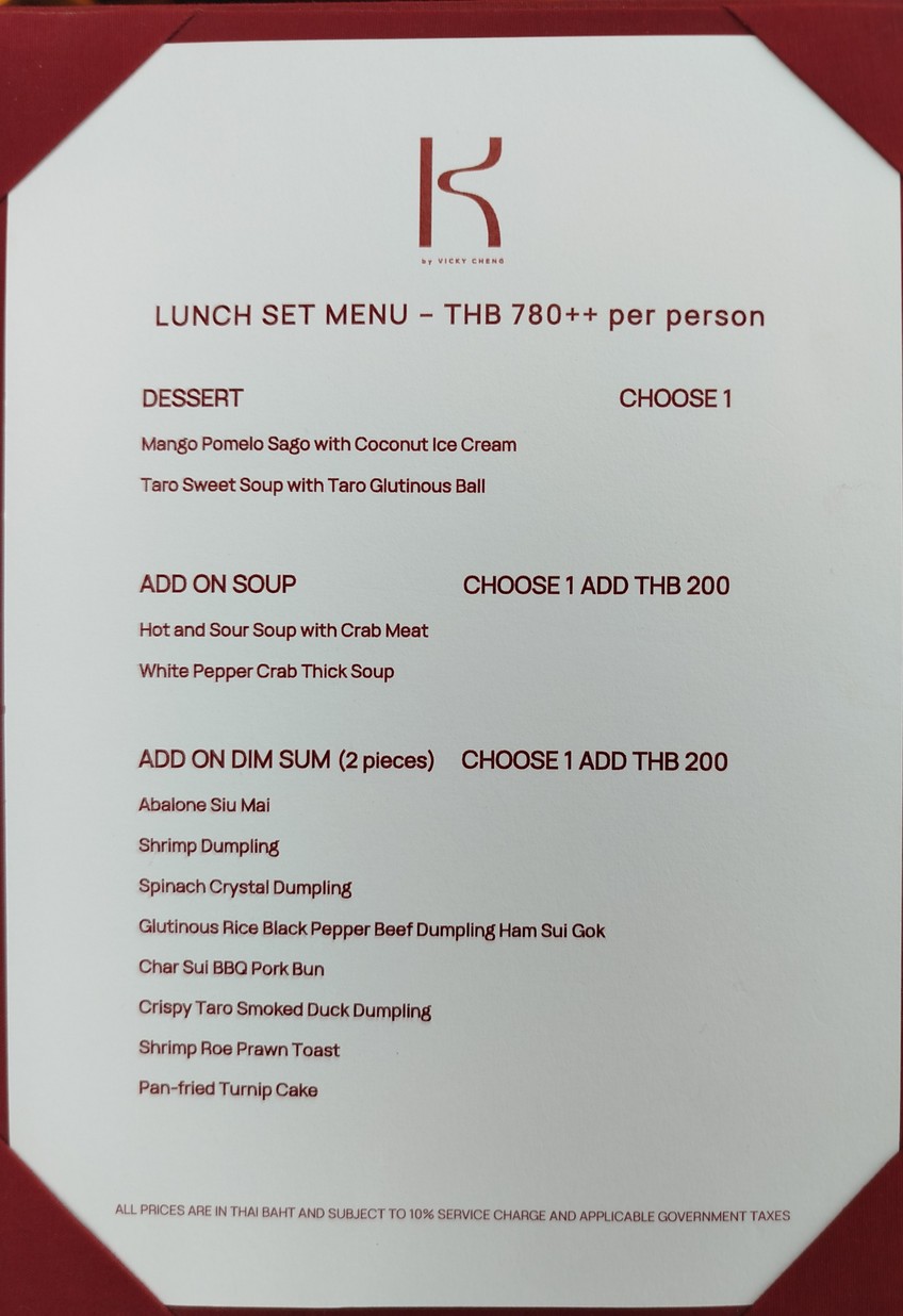 K by Vicky Cheng menu 4