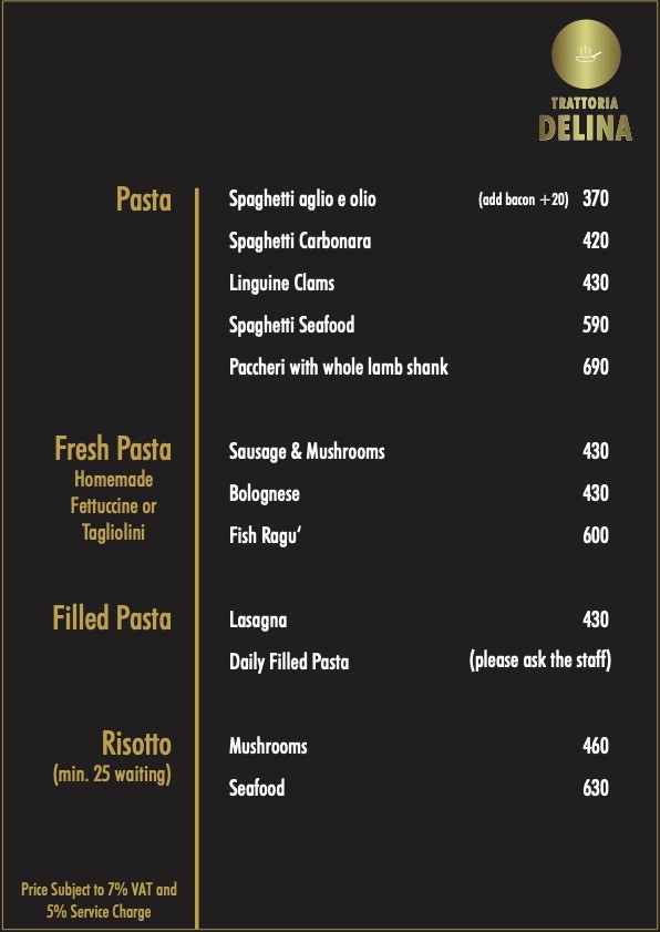 Trattoria Delina menu 3