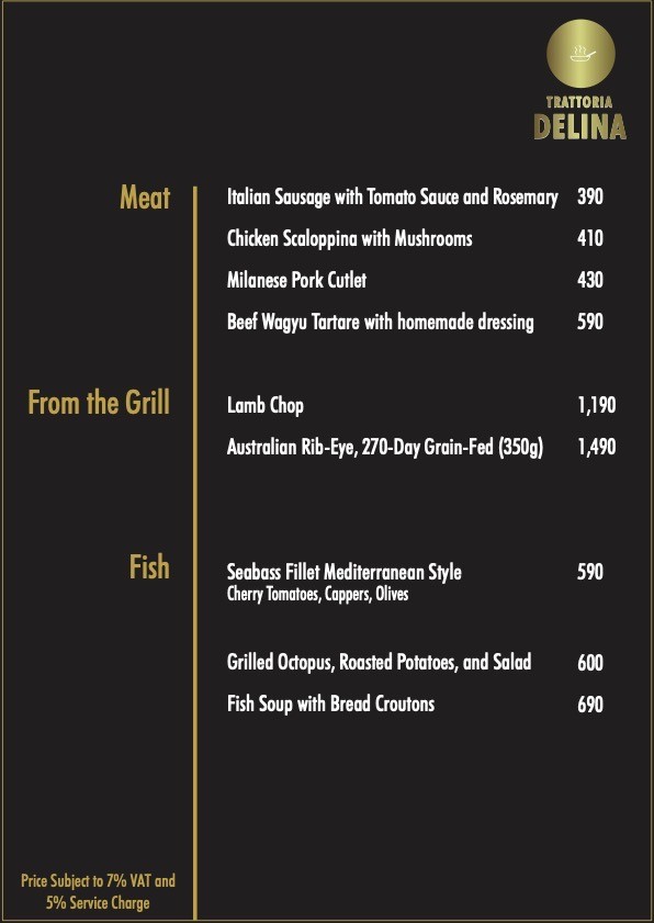 Trattoria Delina menu 5