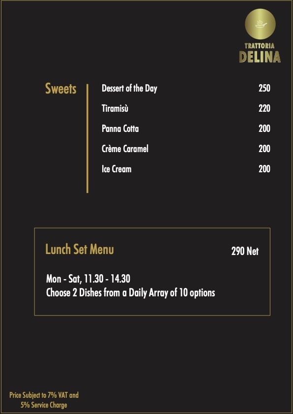 Trattoria Delina menu 6