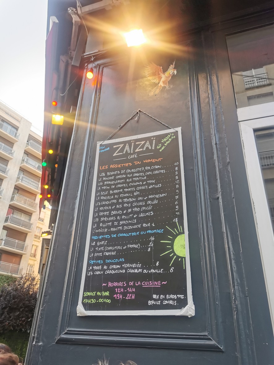 ZAÏ ZAÏ CAFÉ menu 1