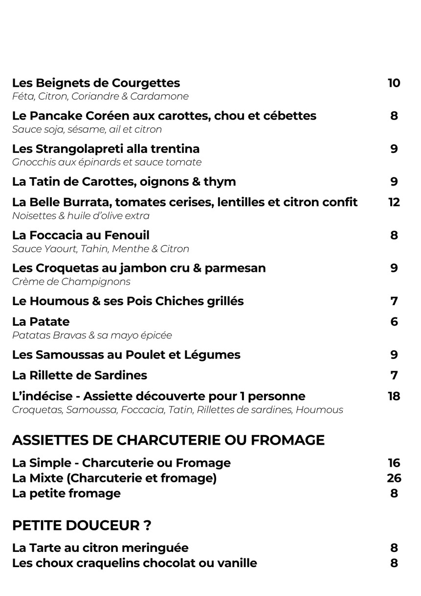 ZAÏ ZAÏ CAFÉ menu 2