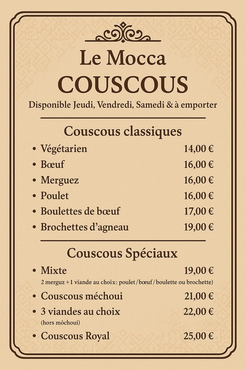 Le Mocca menu 2