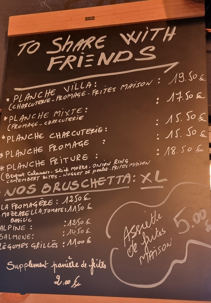 Bistro Villa Saint Gervais menu 1