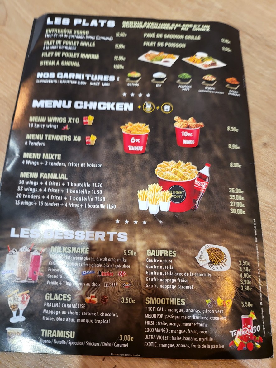 Street Point - Porte d’Orleans menu 3