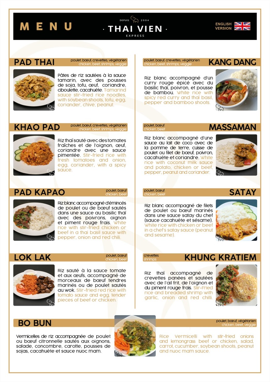 Thaï Vien Express menu 2