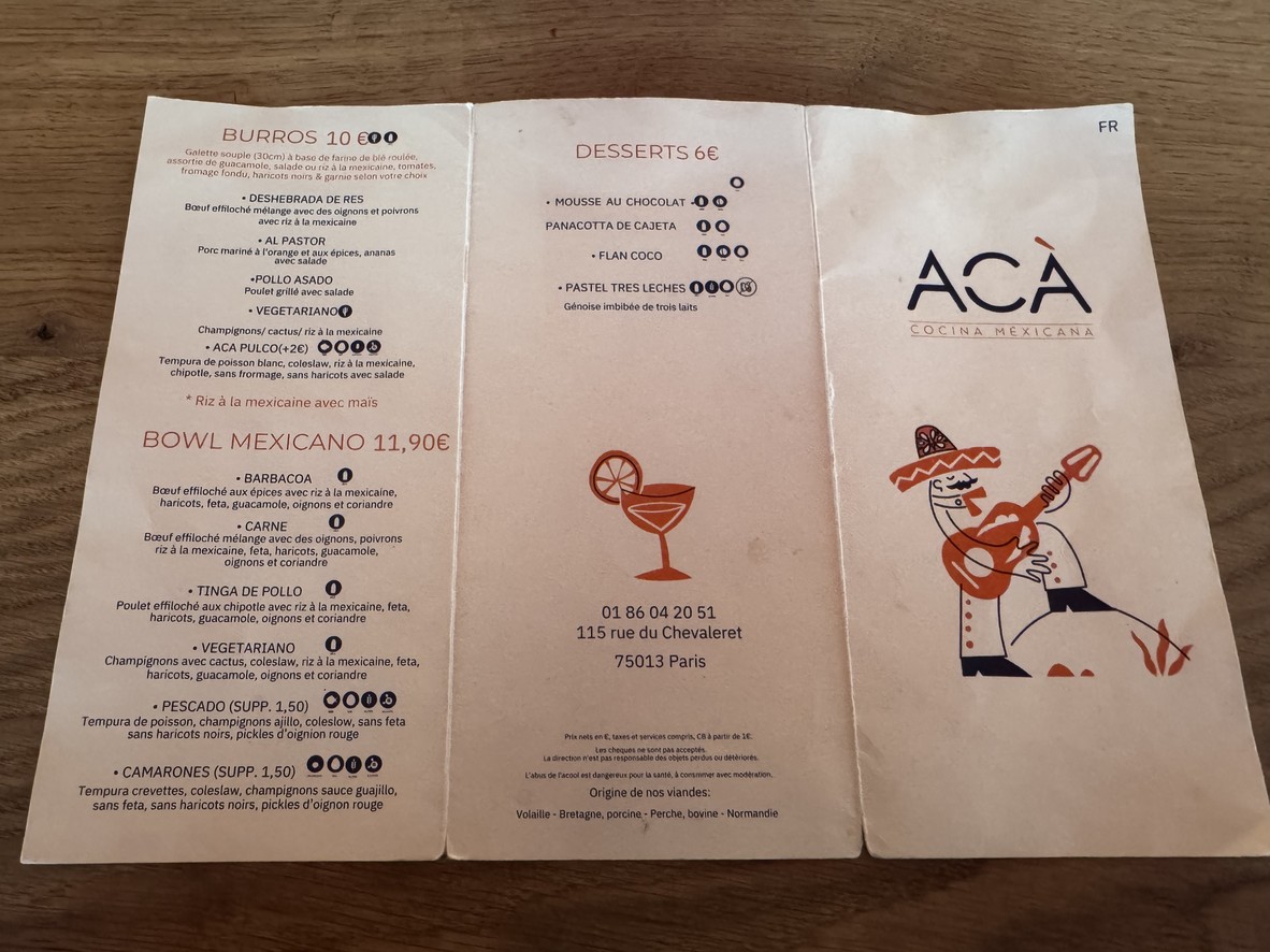ACÀ Olympiade menu 1