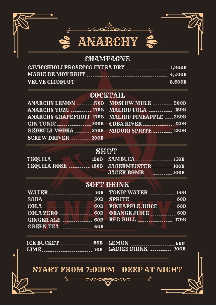 New Anarchy Ekkamai (3rd Floor ชั้น3) menu 3